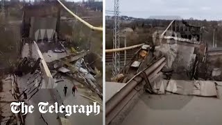 video: Woman killed after bridge collapses on railway line in Russia