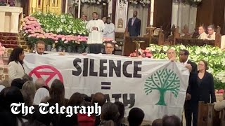 video: Watch: Pro-Palestine protesters disrupt Easter church service in New York