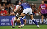 Pieter Labuschagne of Japan is hit by a high tackle from Ben Lam - World Rugby to analyse around 200,000 tackles in largest-ever study on tackle height
